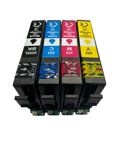 222XL Ink Cartridges for Epson 222 Ink Remanufactured 222 Ink Cartridges Combo Pack, 222 XL Ink Cartridges for Epson Expression Home XP-5200 Workforce WF-2960 (4 Packs)