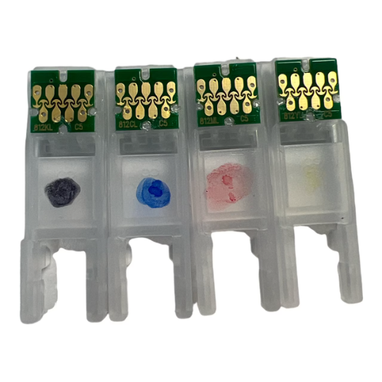 4X T812 812 XL Single Use Chip for Refillable Ink Cartridge for Wf 7820 Wf 7840 7310 printer