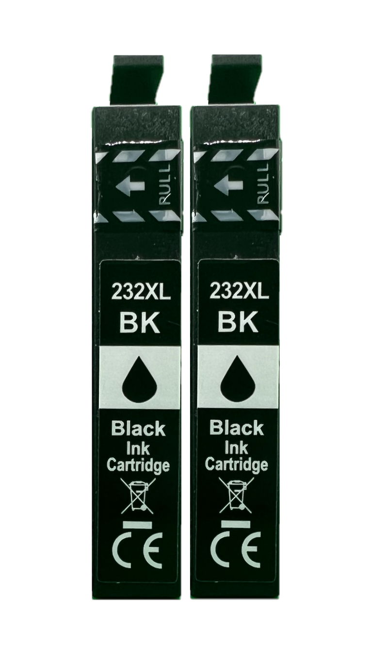 2pk 232XL Black Ink Cartridges for Ink Remanufactured Epson 232 XL Ink Cartridges for XP-4200 XP-4205 WF-2930 WF-2950