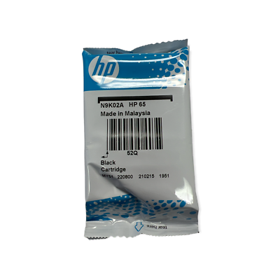 Genuine New OEM HP 65 Black Ink Cartridge N9K02AN EXP 2022-2023