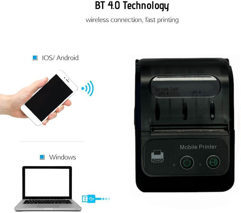 Bluetooth Wireless Rechargeable Mini Printer With Android IOS