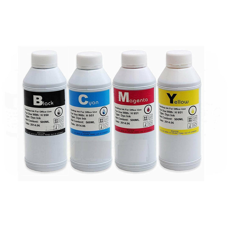 4 x 500ml Refill Dye ink fits Epson T774 T664 WorkForce EcoTank ET 4500 ET 4550