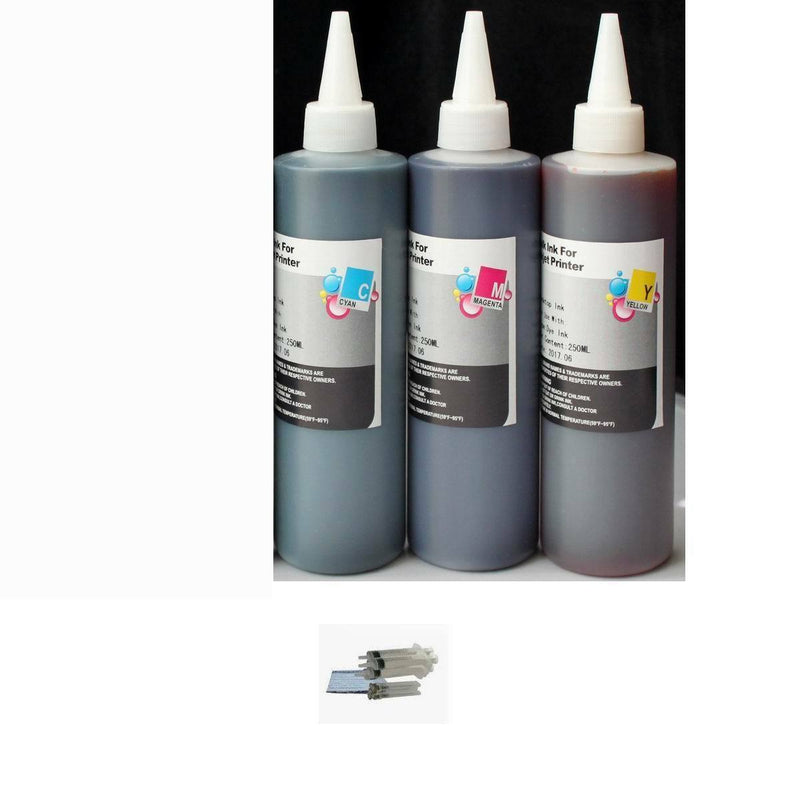 250ml Premium Refill Bulk CMY Ink for All HP Canon Epson Lexmark Printers