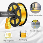 PLA Silk Gold Filament 1.75mm 3D Printer Filament 2.2 LBS Spool 3D Printing