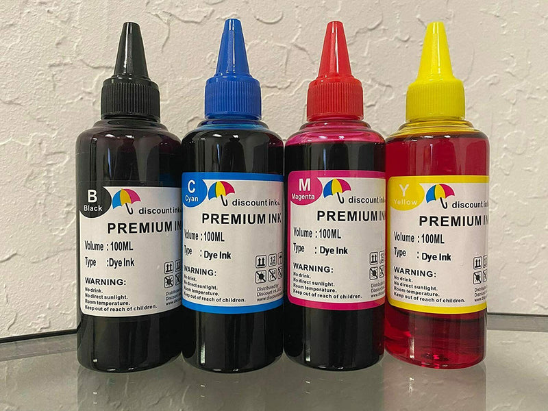 4 Bulk refill ink for HP inkjet printer 4 colors 4x100ml Black/Cyan/Magenta/Yellow