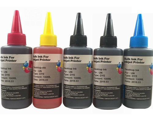 Bulk Universal 5x100ml refill ink for HP Canon Epson Brother Lexmark Dell Print