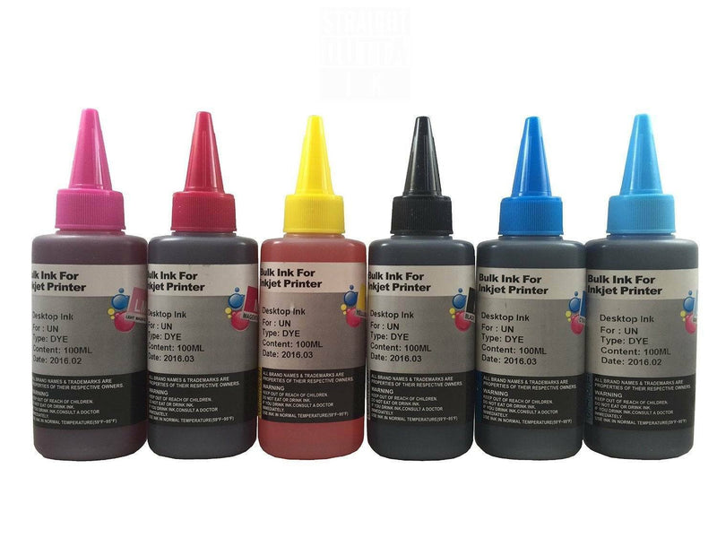 6x100ml bottles Cartridge Ink Jet Refill Kit Epson HP Cannon 6 colors