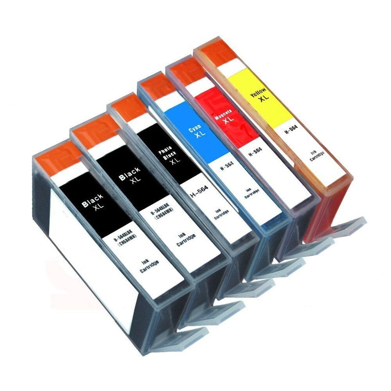 6 PK Compatible for HP 564XL Ink Cartridge for Photosmart 5510 5515 5520
