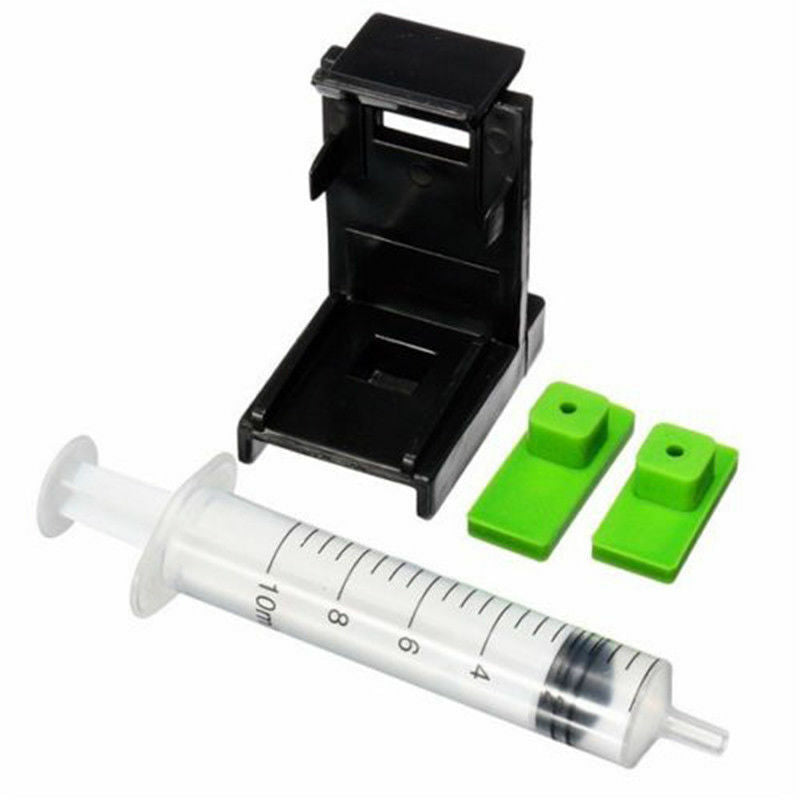 3 in 1 Ink Refill Cartridge Clip & 2 Rubber Pads & Syringe Tool Kit For HP 60/61