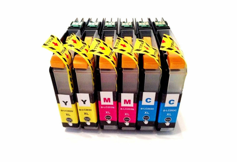 6 Color LC203XL Fit Ink Cartridge For Brother LC203 MFC-J460dw -J480dw -J485dw
