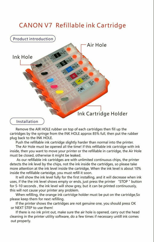 For CANON PIXMA TR8520 TS9520 TS9521C refillable ink cartridge PGI-280 CLI-281