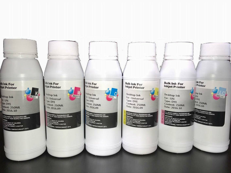 6 Bulk refill ink for Canon inkjet printer 6 colors 6x250ml BK/C/M/Y/LC/LM