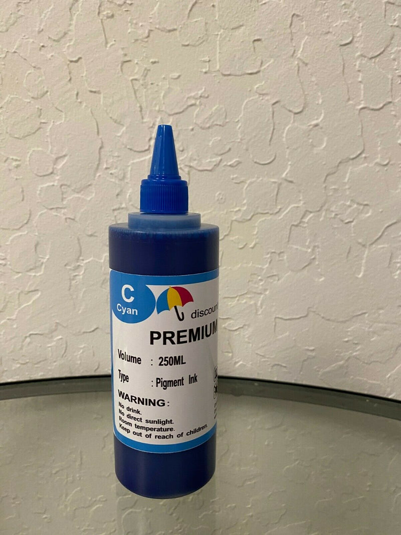 250ml Premium Refill Pigment Cyan Ink for All HP Canon Epson Lexmark Printers
