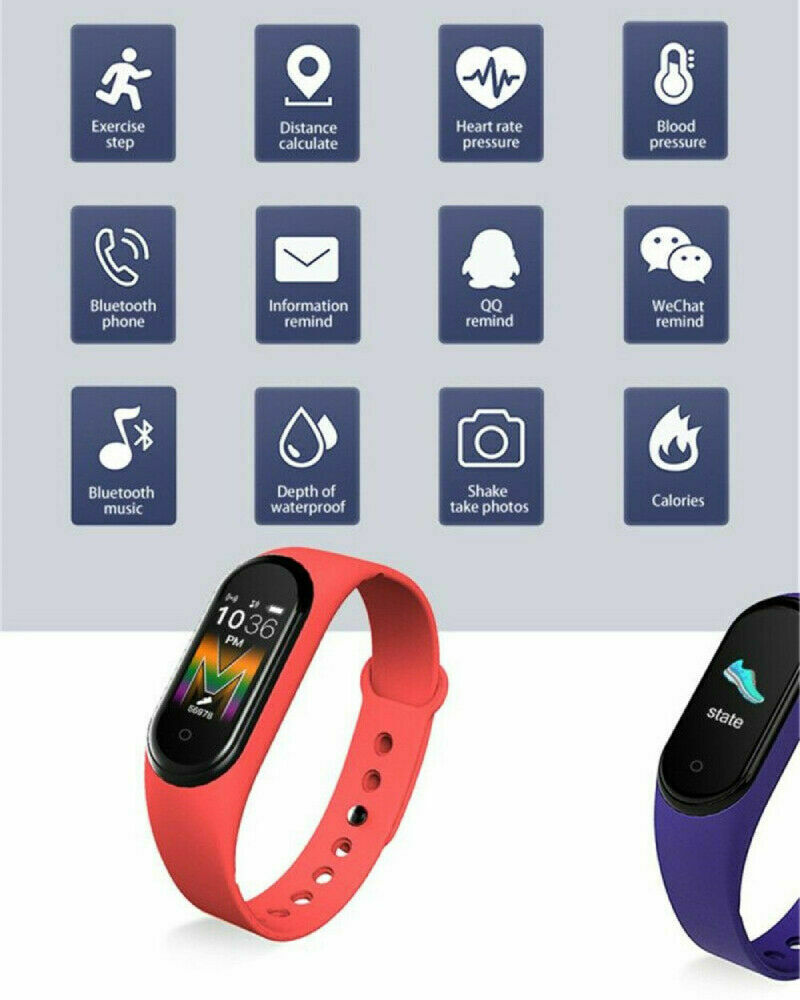 NEW Smart Band Watch Bracelet Wristband Fitness Blood Pressure Heart Rate M5