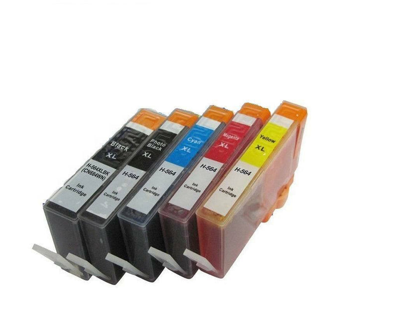 5 Ink Cartridges Compatible For HP 564XL Photosmart C410a D5460 D7560 B8550
