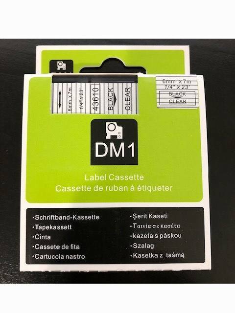 1PK Compatible Black on Clear DYMO D1 43610 S0720530 Labelmanager Label Tape