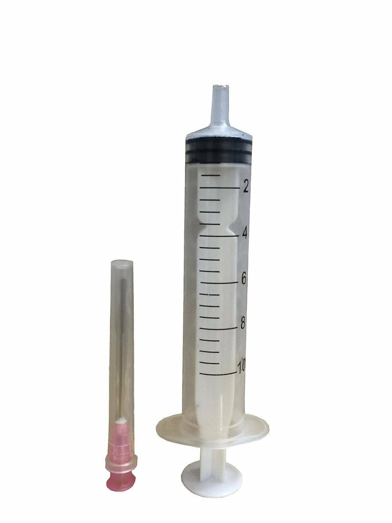 6 Syringes + needles 10ml  Blunt Tips Caps Dispense Liquid Gel Glue Crafts