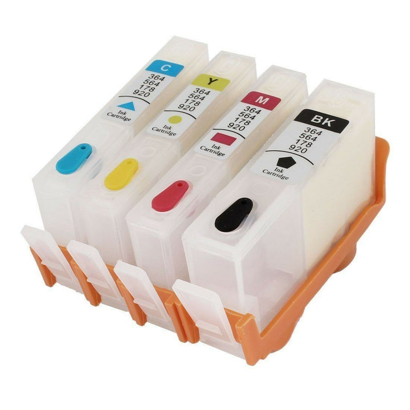 4 pack combo Empty Refillable ink for HP 564