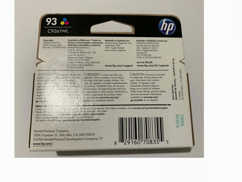 Genuine HP 93 Color Ink Photosmart 7850 C3100 C3135 Retail Box
