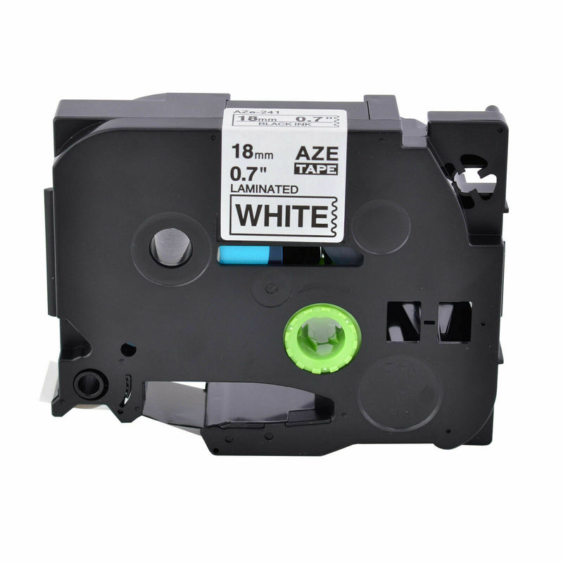 TZe241 TZ241 3/4" Black on White Laminated Label tape 18mm For Brother P-Touch
