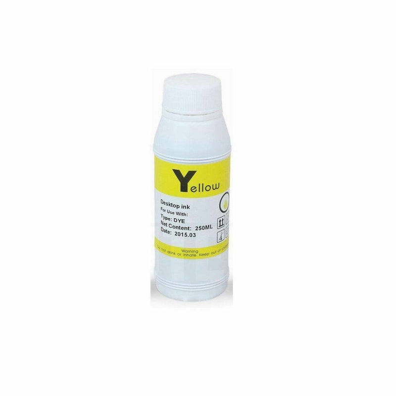 250 ml (10 oz) Premium yellow refill ink for all hp epson eco tank printers ciss