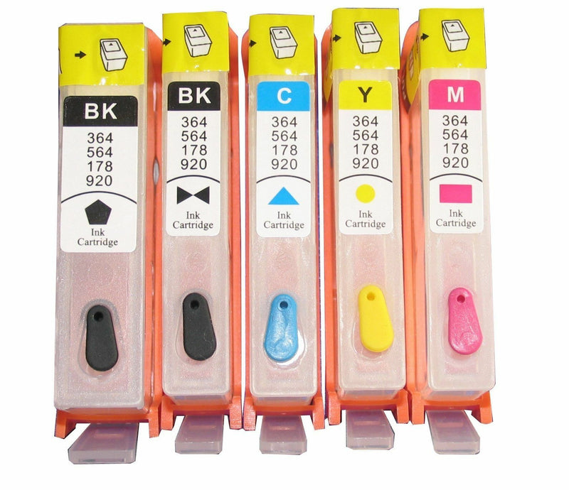 5 Pack Empty Refillable Cartridge for HP 564 564XL Cartridges with ARC