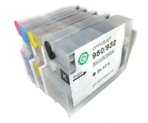4 empty Refillable ink Cartridge for HP 932 933 XL OfficeJet Pro 6100 6600 CHIP