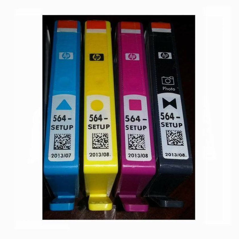 4 HP SETUP 564 Inkjet Cartridges Set Photo Black Cyan Magenta Yellow