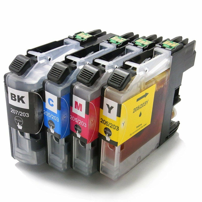 4PK LC207 LC205 XXL Ink Cartridge For Brother MFC- J4320DW J4420DW