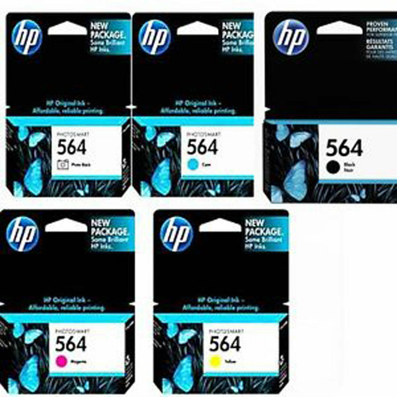5 Genuine HP 564 Ink Cartridge for HP Photosmart B209a PhotoSmart B8550