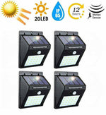4 pcs 20LED Solar Powered PIR Motion Sensor Light Outdoor Security Wall Lights