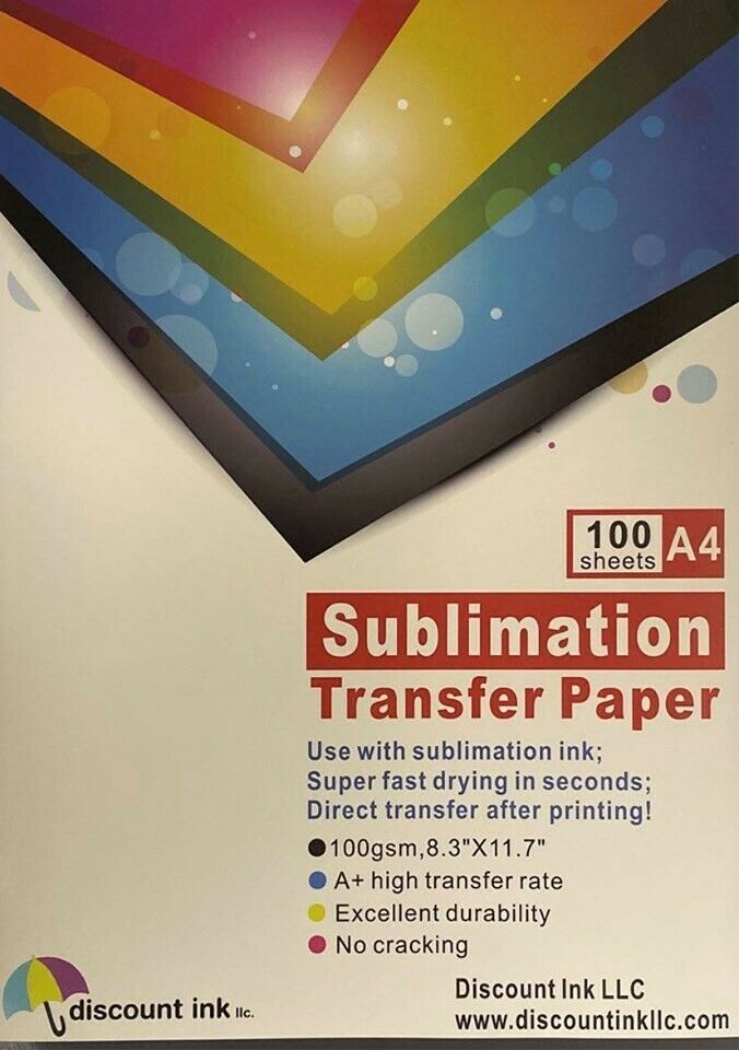 100Pcs A4 Sublimation Iron On Heat Transfer Paper for Inkjet T-Shirt Printer Mug
