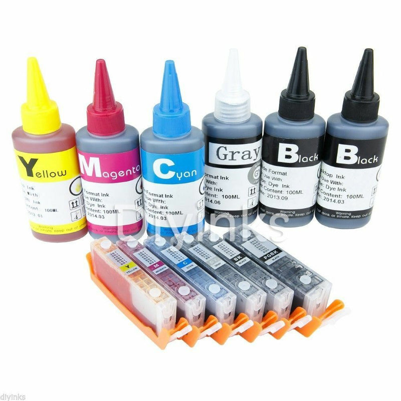 6PK Refillable Ink Cartridge KIT For Canon PGI-250 CLI-251 PIXMA IP8720 MG7120
