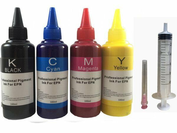Bulk 4x100ml pigment refill ink fit for Epson T252  WF-3620 WF-3640 WF-7110