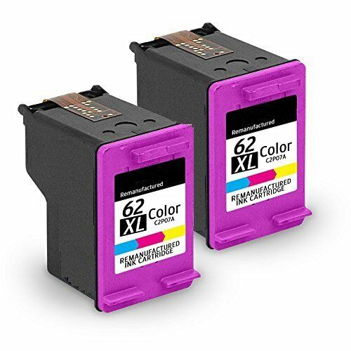 2PK Compatible for HP 62XL Tri-Color Ink Cartridge for ENVY 5640 5642 5643 5644