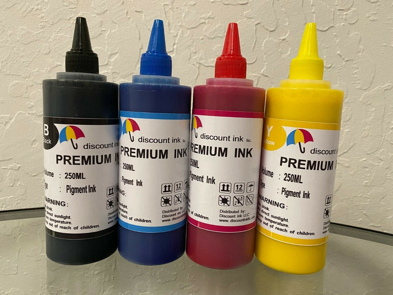 4x250m Pigment Refill Ink Bottle for Epson T664 EcoTank for Epson ET-2650