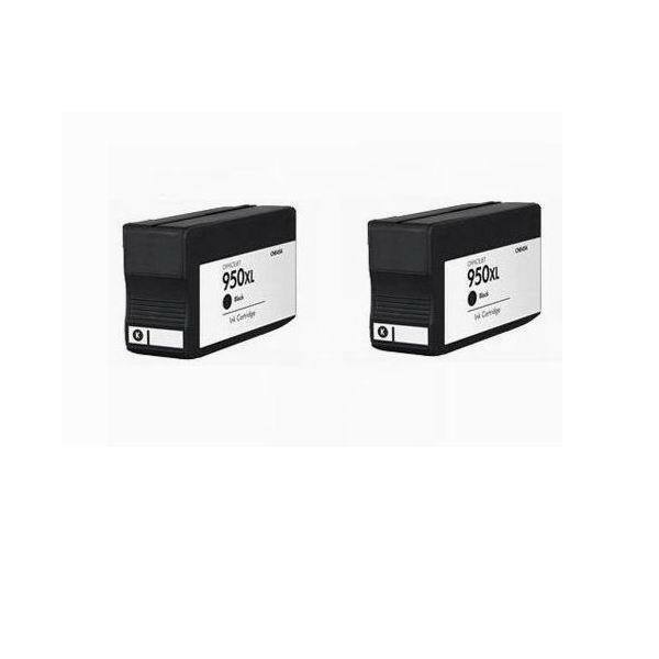 2 Compatible Ink Cartridges for HP 950XL black Officejet Pro 8100 8600