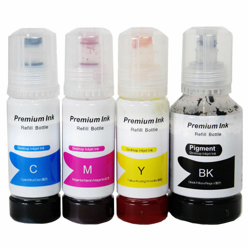 4 pack Refill Ink Bottles for Epson EcoTank T502 Workforce ET-4750 ET-3750