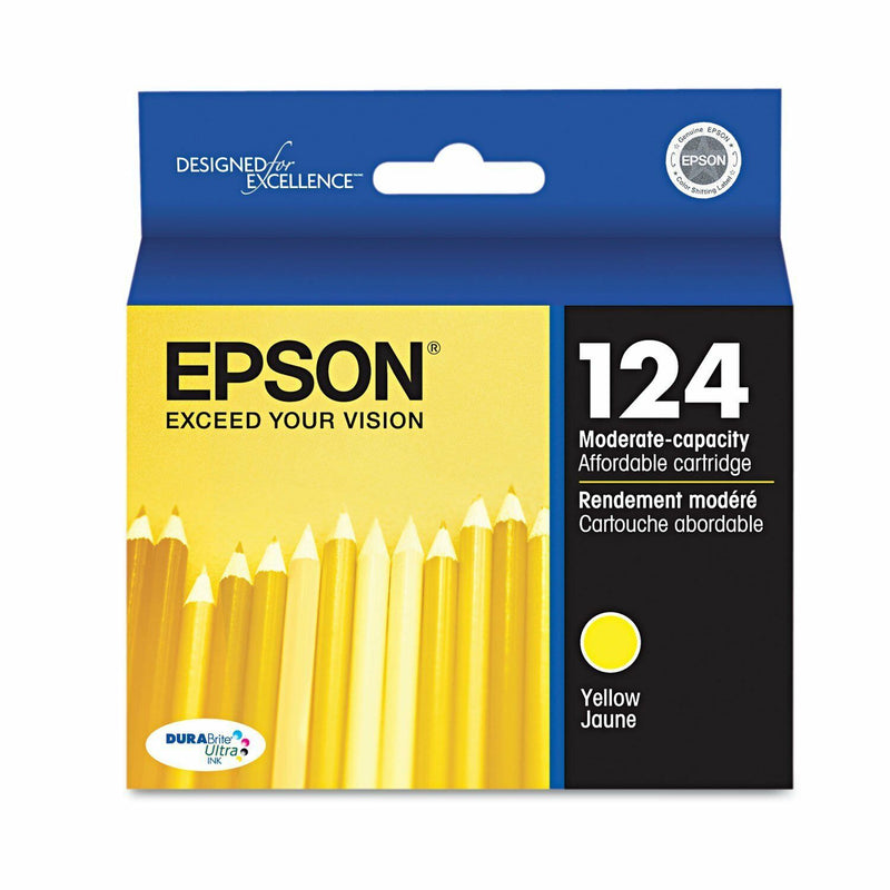 Genuine New Epson 124 T124420 DURABrite Ultra Yellow Cartridge Ink