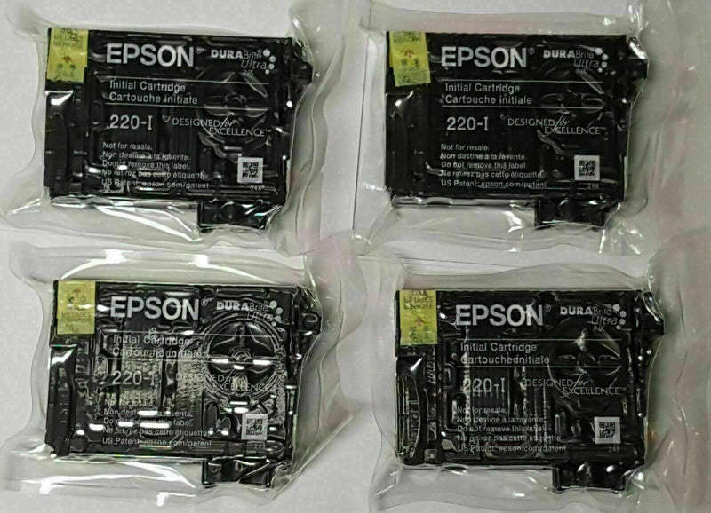 Epson 220i Ink Set 4 color OEM NEW Sealed 220i T220 Genuine wf2630 2630
