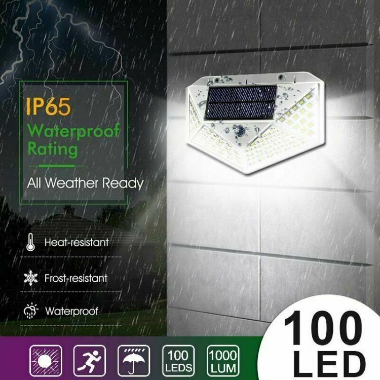 Waterproof 100 LED PIR Motion Sensor Solar Power Outdoor Garden Lamp Yard Light