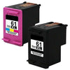2 Pack Compatible For  HP 61XL Black Color Ink Deskjet 2542 2543 2544 4632 4634