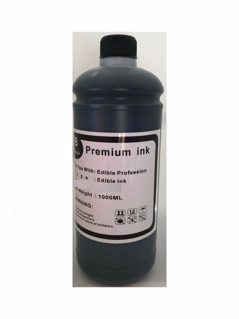 Black Edible Ink Refill Kit for Canon Epson Printers 1000ml Ink Bottle