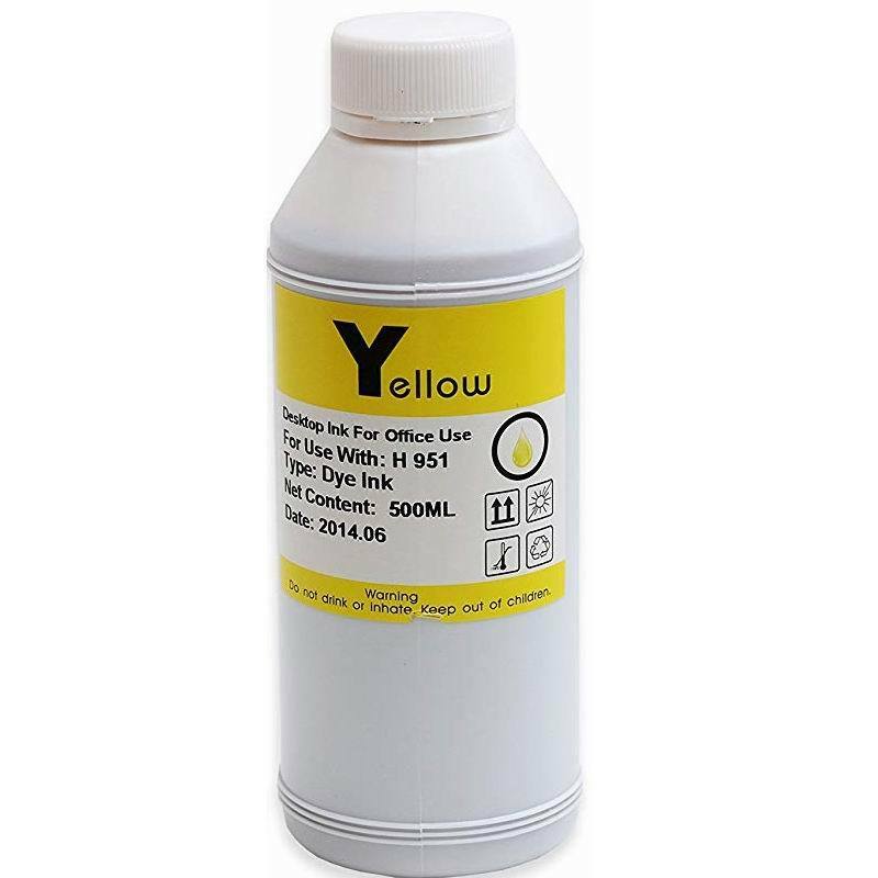 Yellow Bulk Refill Ink 500ml Bottle Dye Color for All Inkjet Printer Cartridge