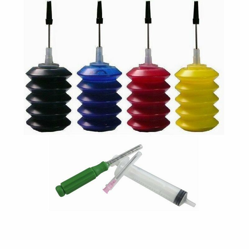 4 x 30ml Pigment Refill Ink for HP Refillable Cartridges/CISS
