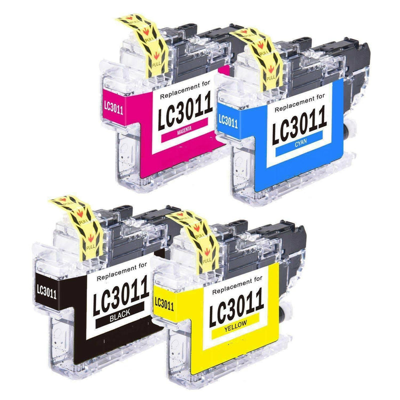 4 PACK LC3011 Ink Cartridge Set BCMY for Brother MFC-J491DW/J497DW/J690DW/J895DW