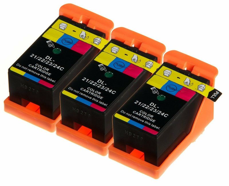 3pk Series 21/22/23 Ink Cartridges Color for Dell V515w V313w V313 Printer