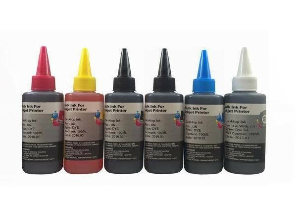6 Bulk refill ink for Epson inkjet printer 6 colors 6x100ml BK/PhB/C/M/Y/Grey