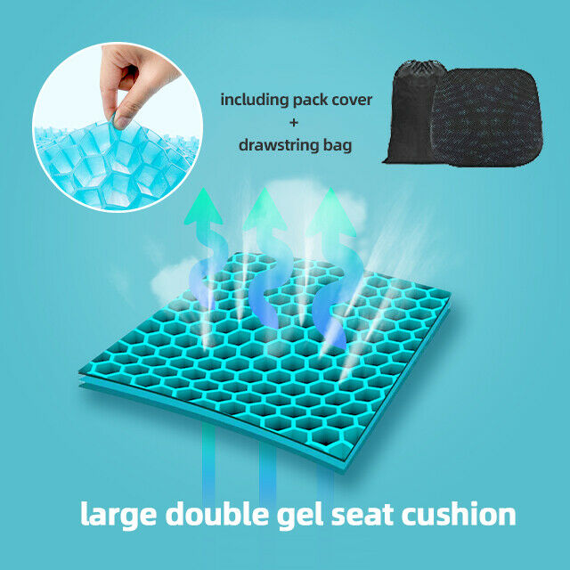 Premium Gel Seat Cushion Office Chair with Slip-Resistance Removable black cover