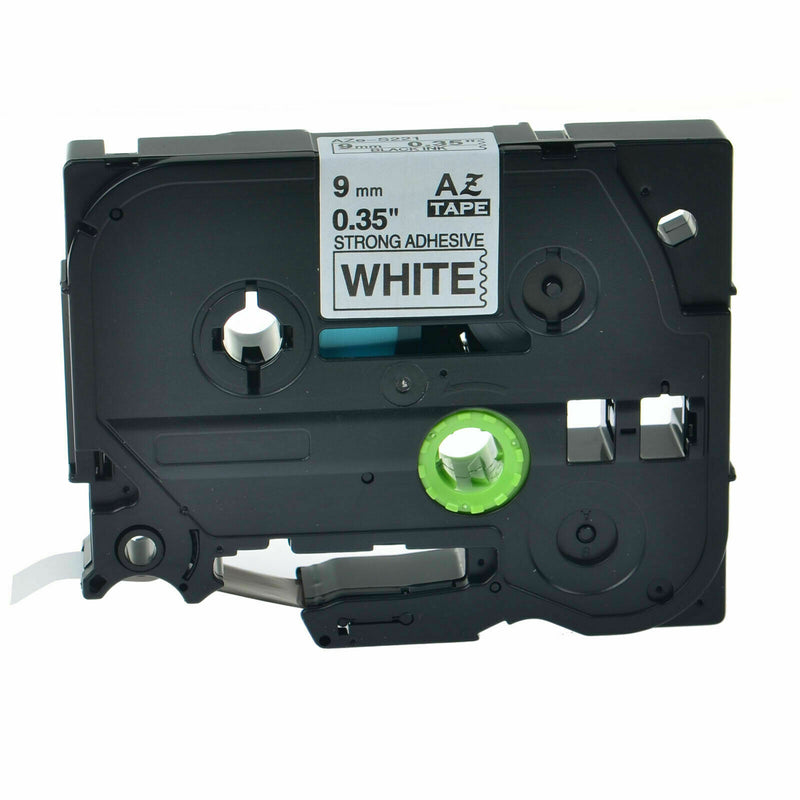 1PK TZ-221 TZe 221 9mm For Brother P-Touch Black on white Label Tape 0.35''
